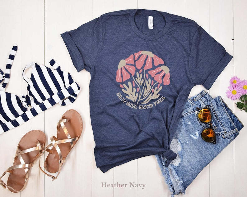 Wildflowers Shirt Boho Floral Nature Shirt-carlalin