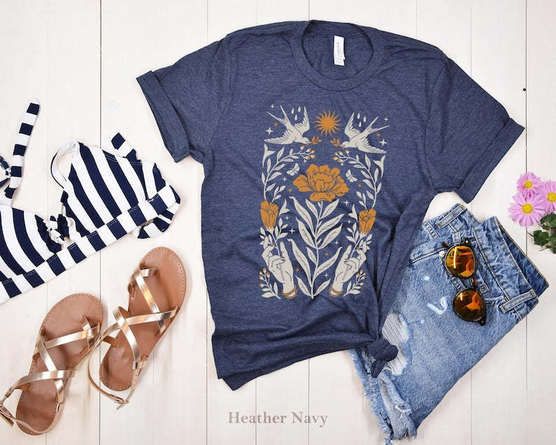 Boho Wildflowers Shirt Flowers Lover Tshirt-carlalin