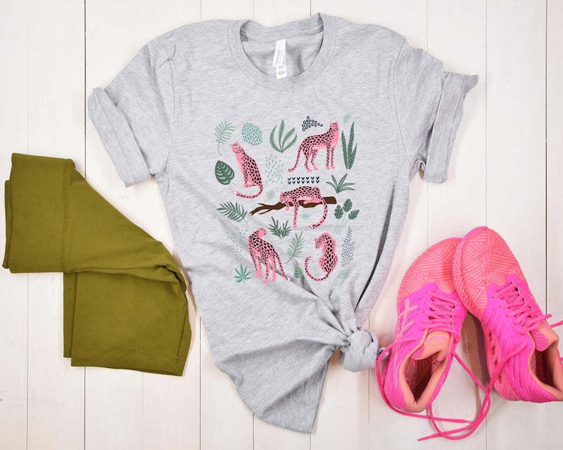 Pink Leopard Shirt Womens Animal Lover Tshirt-carlalin