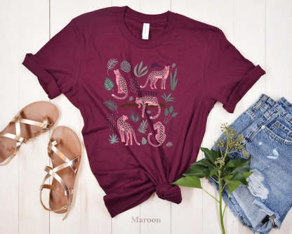 Pink Leopard Shirt Womens Animal Lover Tshirt-carlalin