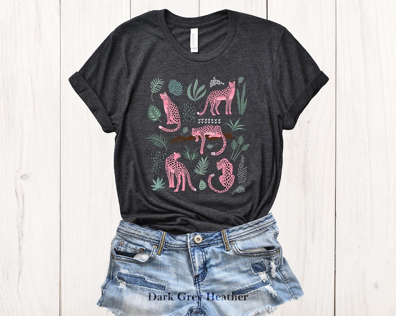 Pink Leopard Shirt Womens Animal Lover Tshirt-carlalin