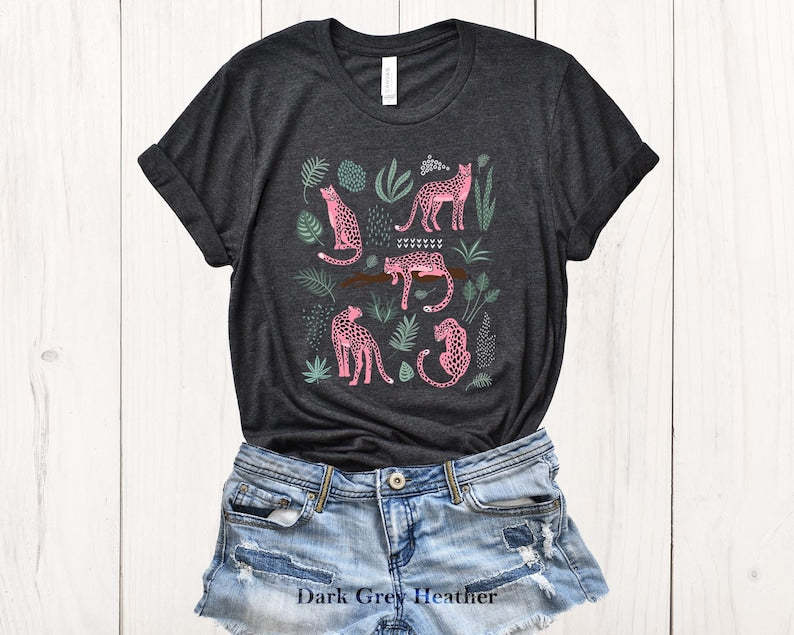 Pink Leopard Shirt Womens Animal Lover Tshirt-carlalin