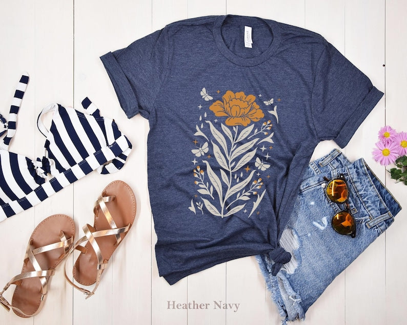 Boho Wildflowers Tshirt Boho Flowers Shirt-carlalin