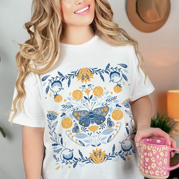 Boho Shirt Floral Botanical Shirt-carlalin