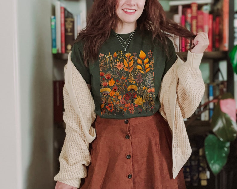 Cottagecore Wildflower Shirt Floral Shirt-carlalin