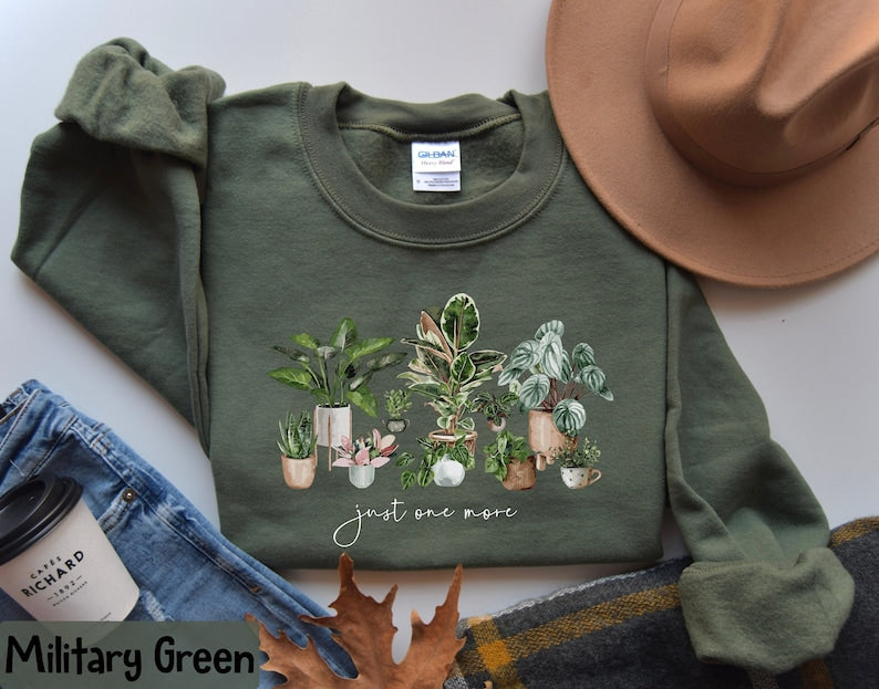 Plant Lady Sweatshirt Just One More Plant Sweatshirt-carlalin