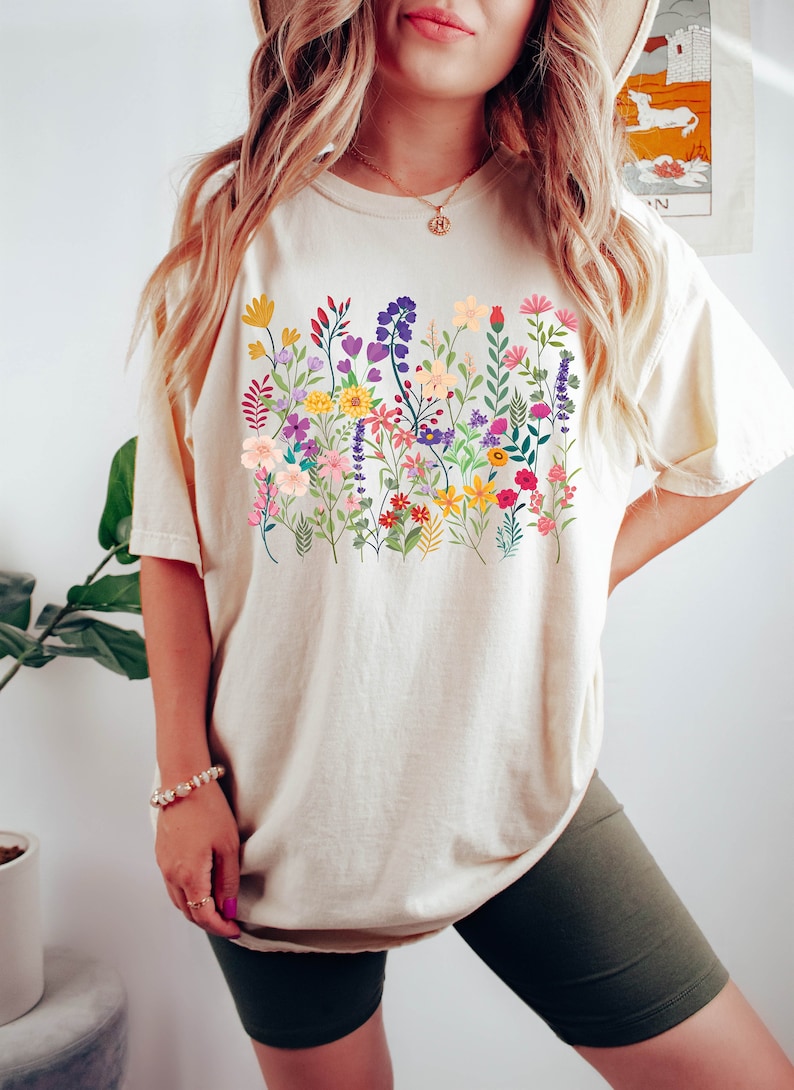 Wildflower Shirt Womens Flowers Shirt-carlalin