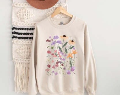 Wild Flowers Sweatshirt Unisex Wildflower Sweater-carlalin