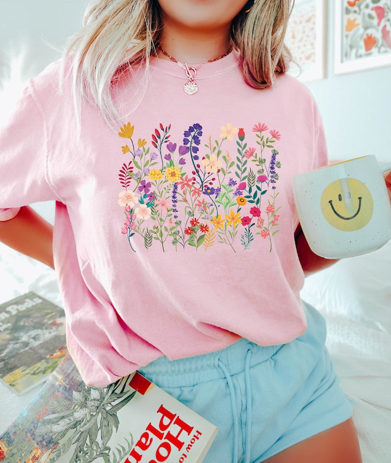 Wildflower Shirt Womens Flowers Shirt-carlalin