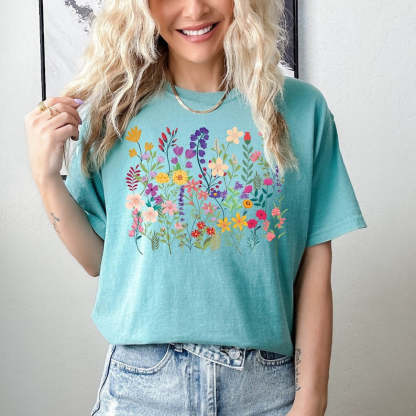 Wildflower Shirt Womens Flowers Shirt-carlalin