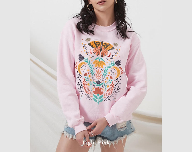 Butterfly Sweatshirt Unisex Cute Sweater-carlalin