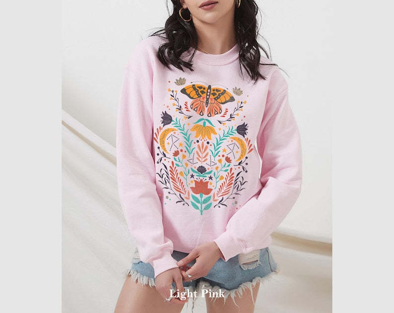 Butterfly Sweatshirt Unisex Cute Sweater-carlalin
