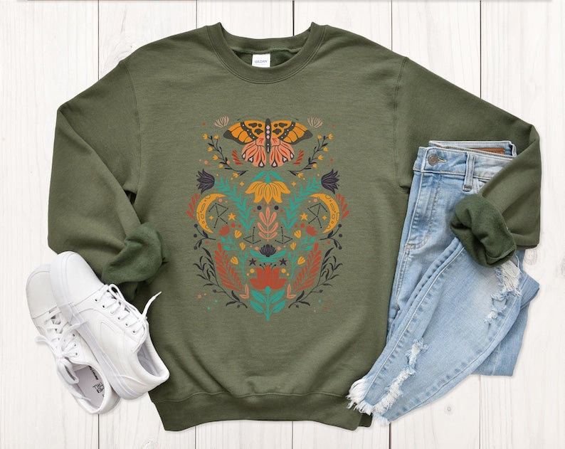 Butterfly Sweatshirt Unisex Cute Sweater-carlalin