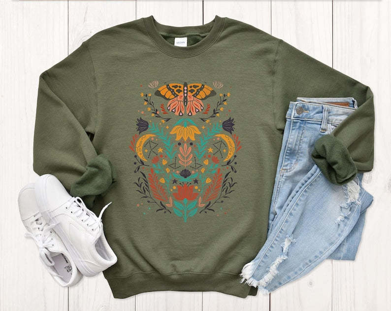 Butterfly Sweatshirt Unisex Cute Sweater-carlalin