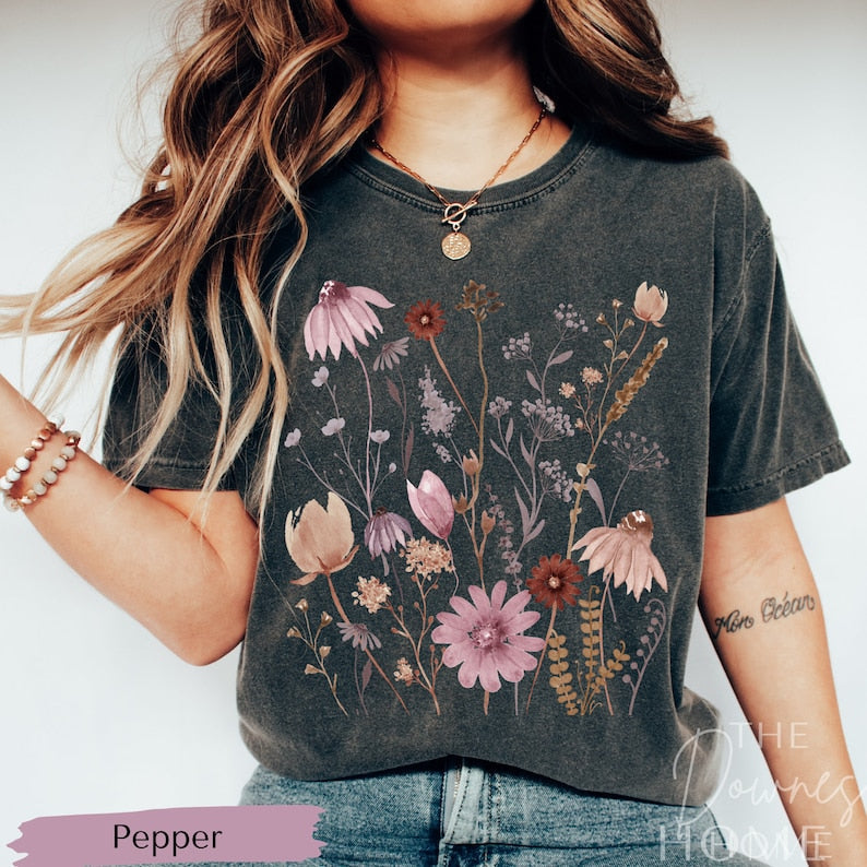 Pressed Flowers Comfort Colors Shirt-carlalin
