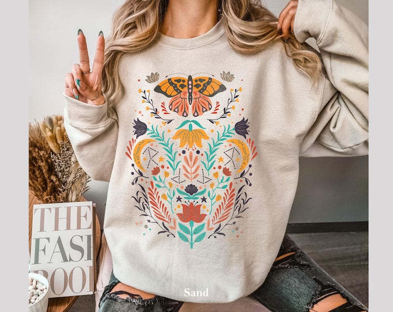 Butterfly Sweatshirt Unisex Cute Sweater-carlalin
