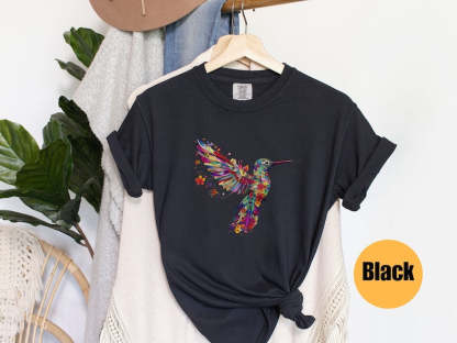 Floral Hummingbird Shirt Animal Lover Tee-carlalin