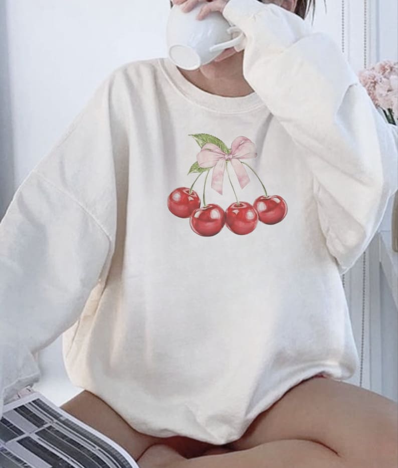 Cherry Sweatshirt Comfort Colors Sweatshirt For Women-carlalin