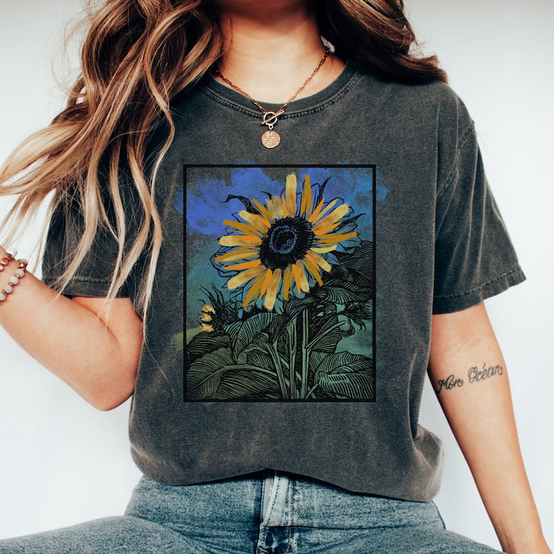 Sunflower Shirt Wildflowers Nature T Shirt-carlalin