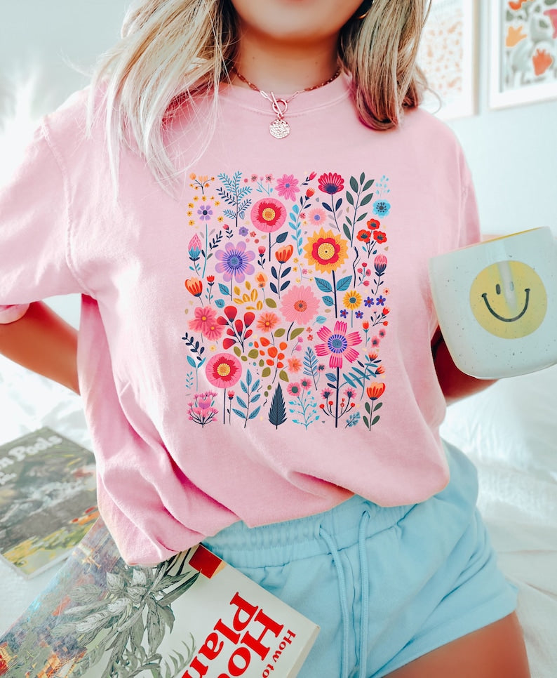 Valentine Floral Sweatshirt Cute Wild Flower Sweater-carlalin