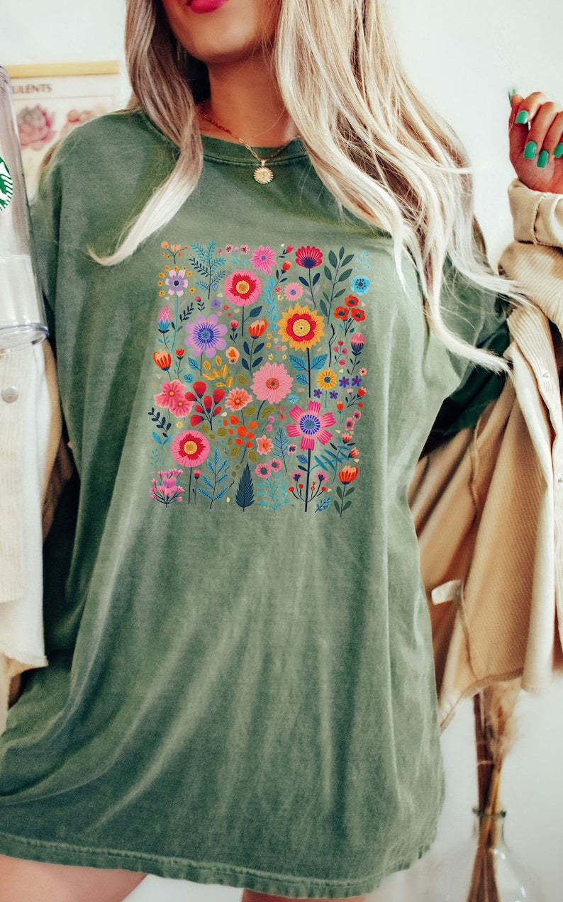 Valentine Floral Sweatshirt Cute Wild Flower Sweater-carlalin