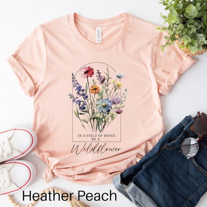 Wildflower Tshirt Botanical Floral Shirt-carlalin