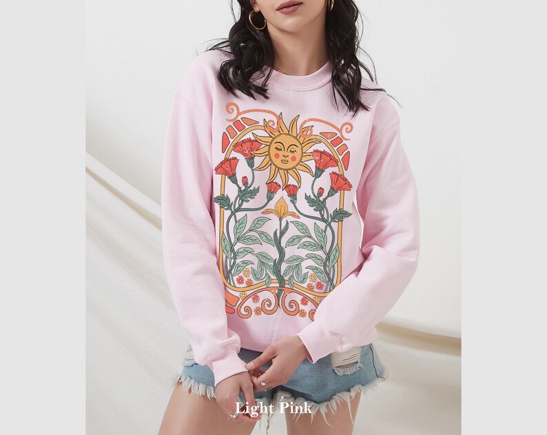 Boho Floral Sweatshirt Art Unisex Sweater-carlalin