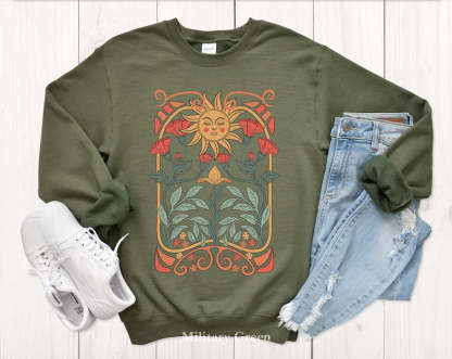 Boho Floral Sweatshirt Art Unisex Sweater-carlalin