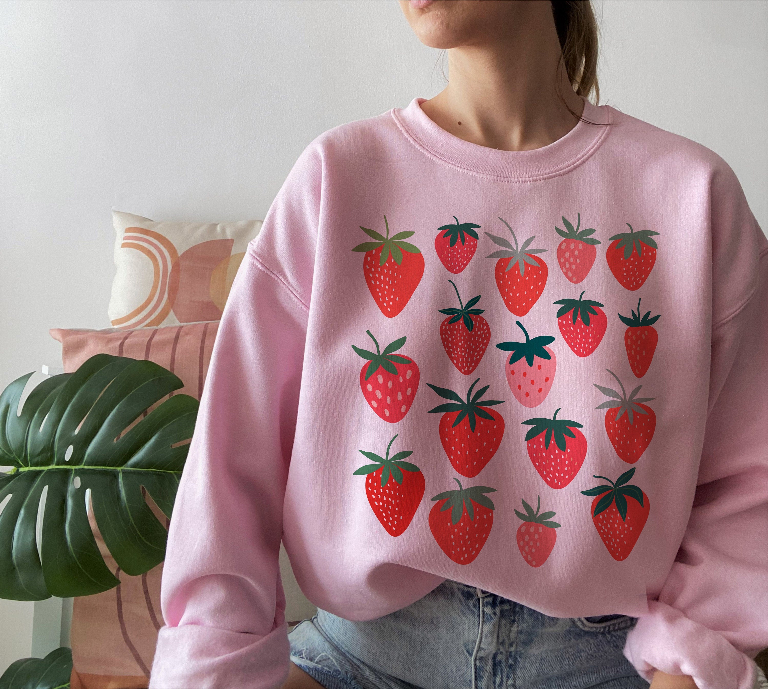 Strawberry crew neck aesthetic sweatshirt-carlalin