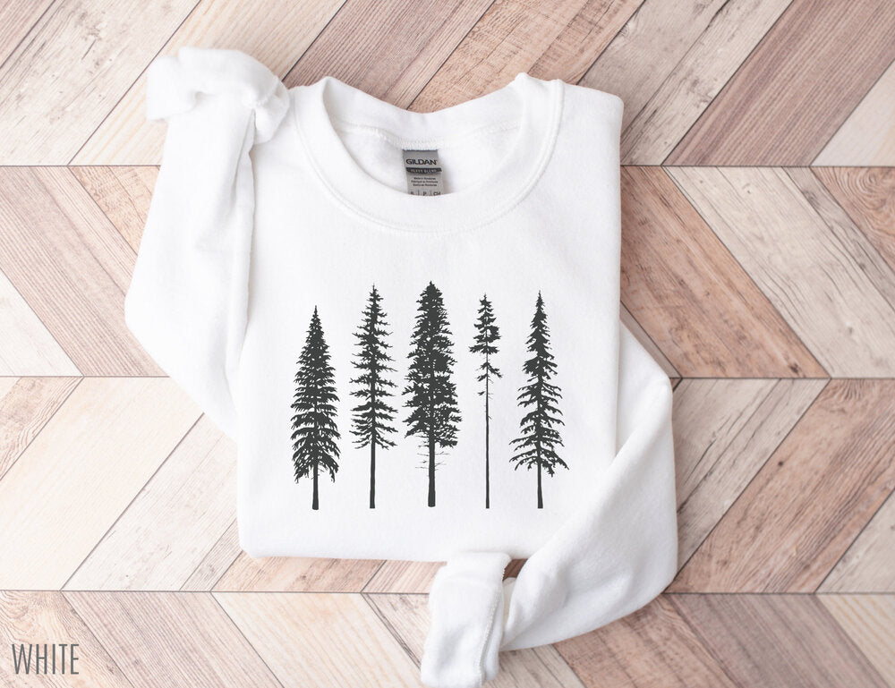 Pine Evergreen Gift for Nature Lovers Crew Neck Comfortable Sweatshirt-carlalin