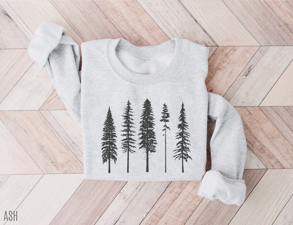Pine Evergreen Gift for Nature Lovers Crew Neck Comfortable Sweatshirt-carlalin