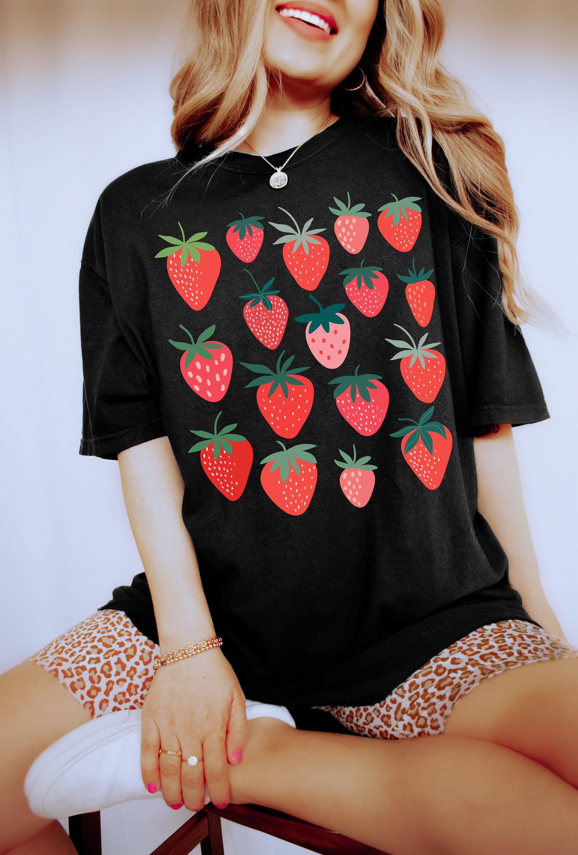Strawberry Bohemian fruit shirt-carlalin