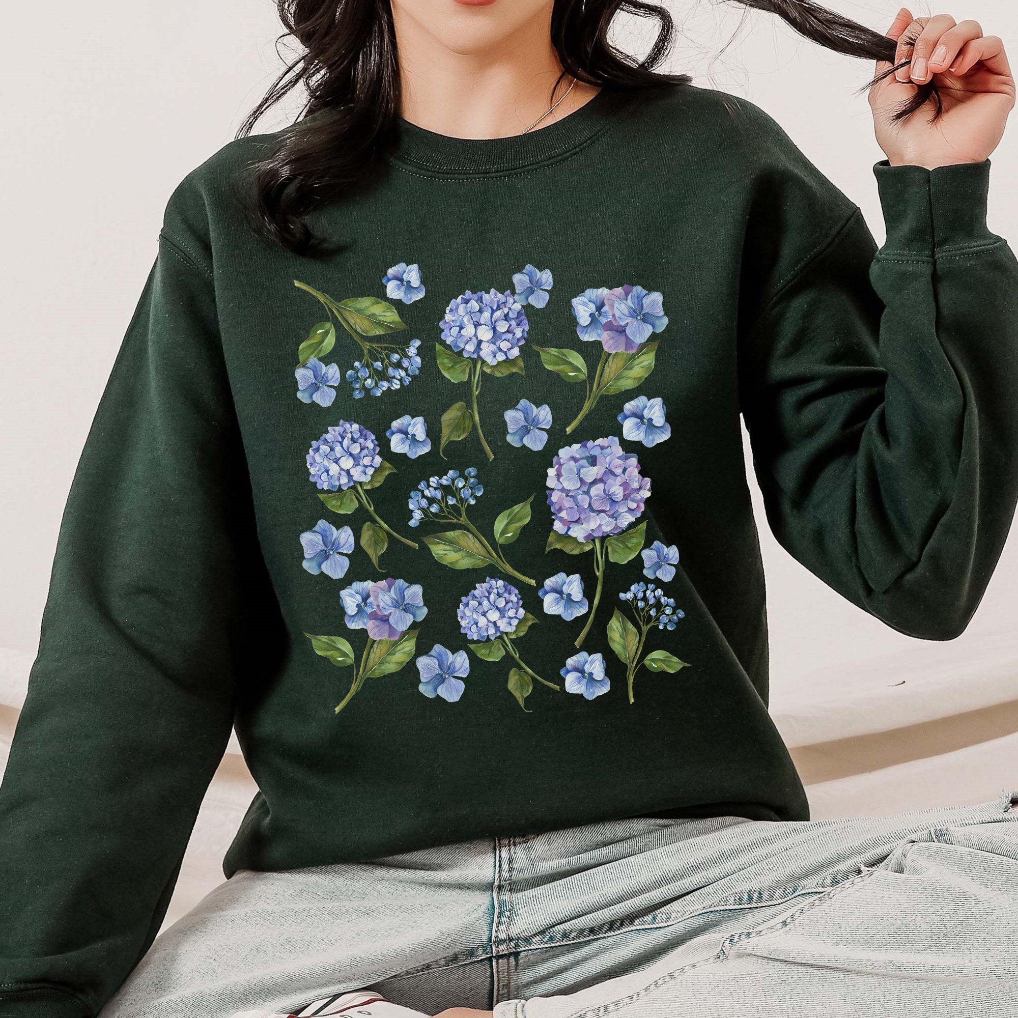 Hydrangea Women's Sweatshirt Garden Lover Gift-carlalin