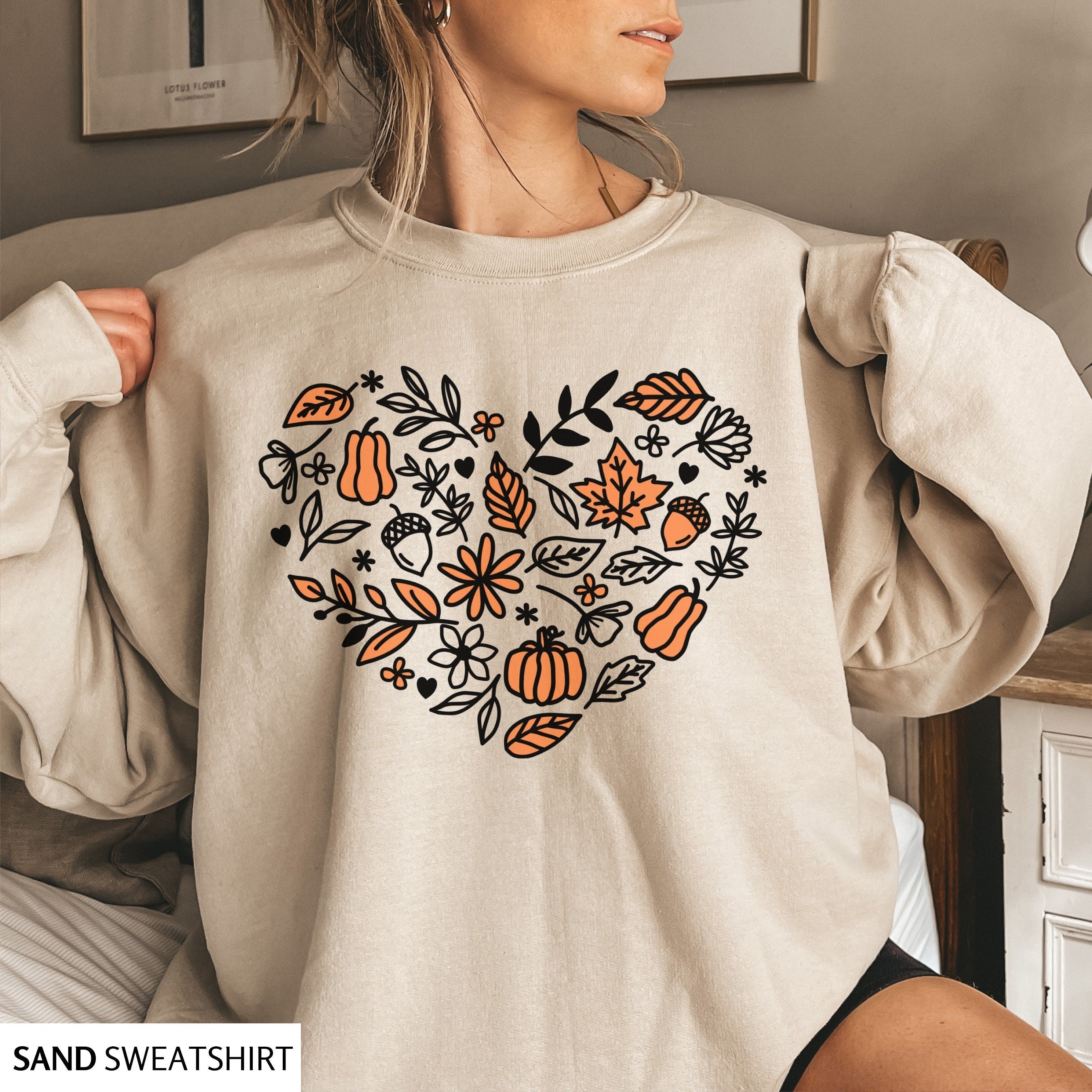 Cottagecore Women's Vintage Pumpkin Fall Sweatshirt-carlalin