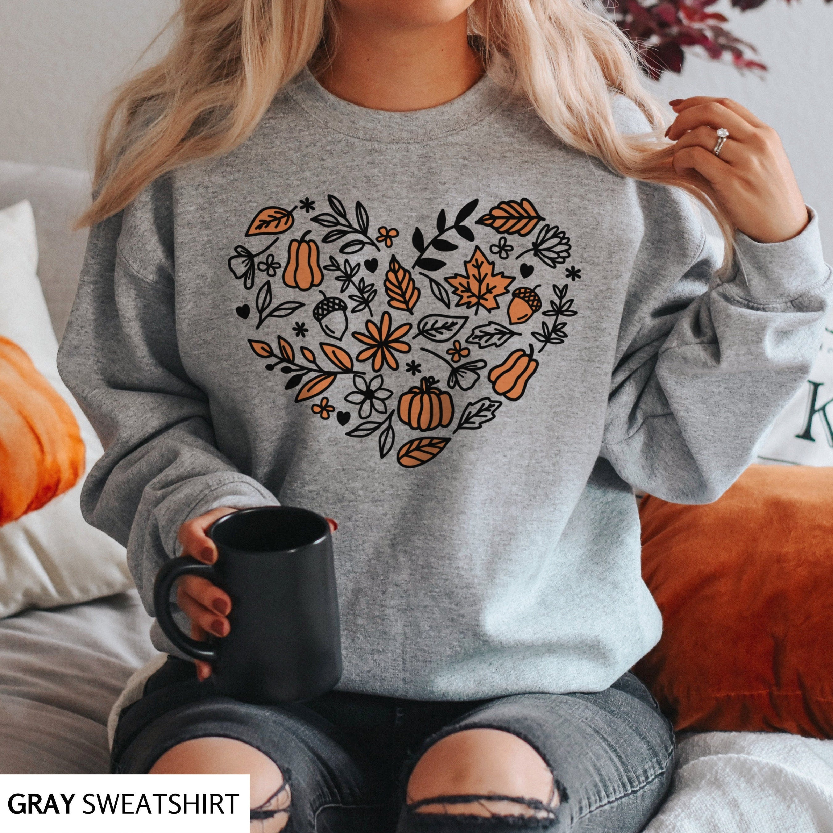 Cottagecore Women's Vintage Pumpkin Fall Sweatshirt-carlalin