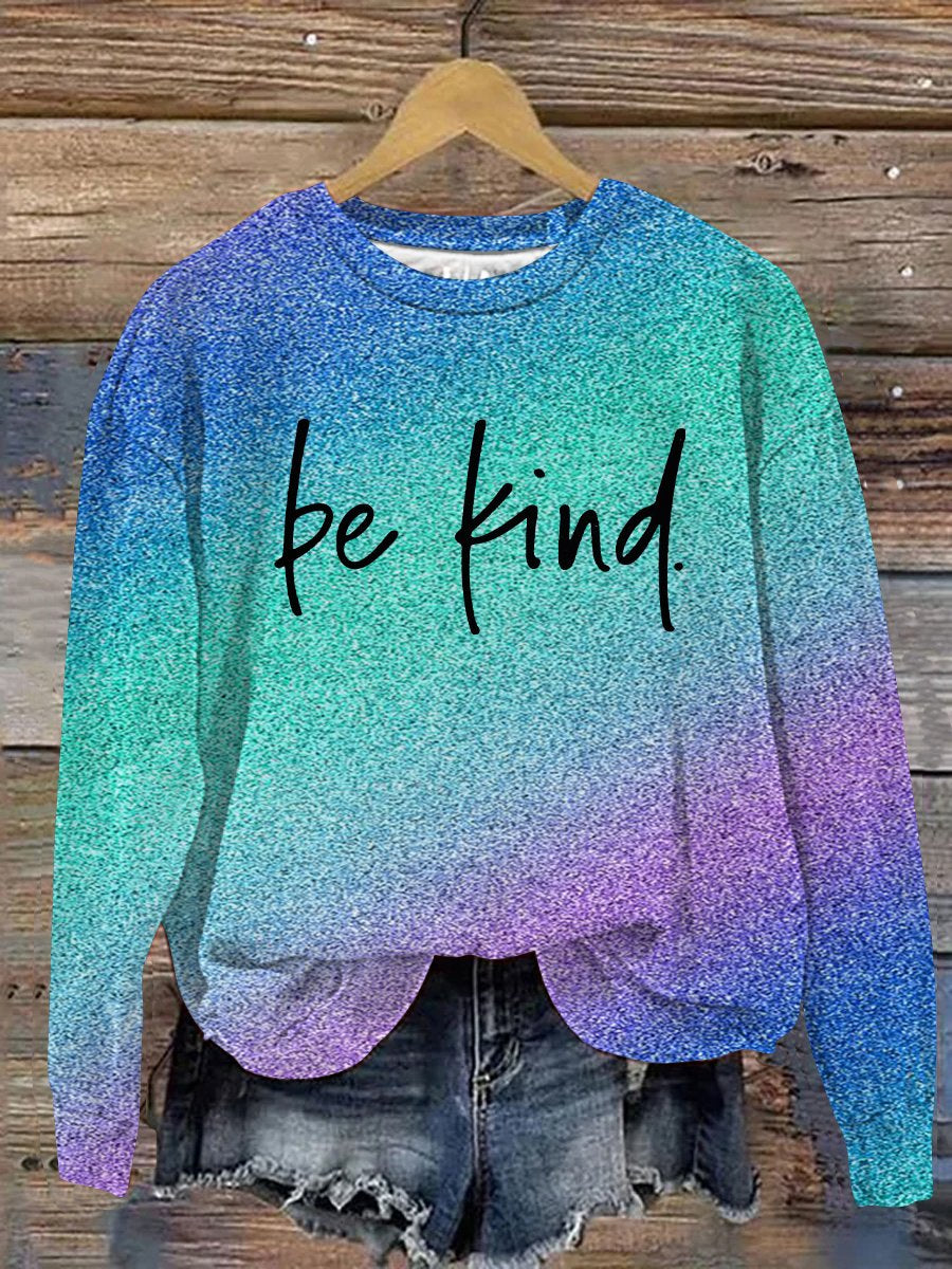 Unisex Women's Men's Multicolor Be Kind Suicide Prevention Mental Print Casual Sweatshirt-carlalin