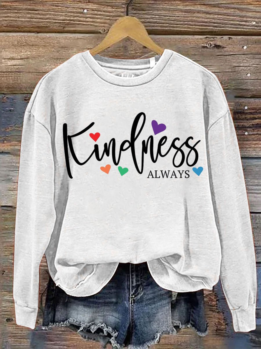 Kindness Always Art Pattern Print Casual Sweatshirt-carlalin