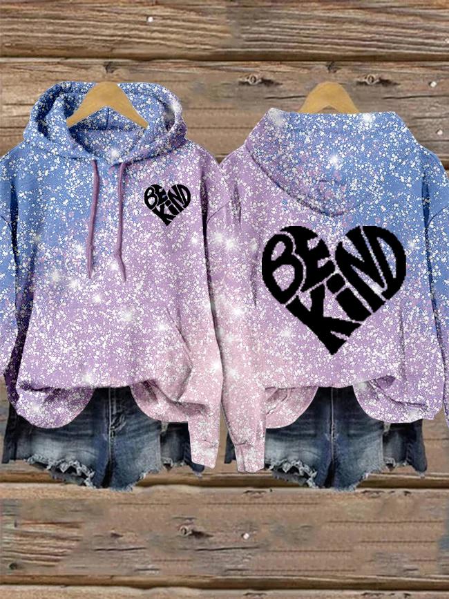 Unisex Women's Men's Love Be Kind Suicide Prevention Awareness Print Casual Hoodie-carlalin