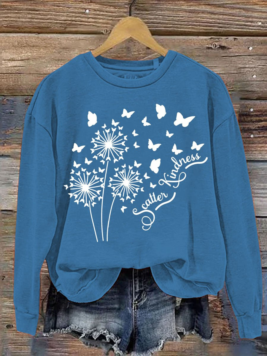 Scatter Kindness Art Pattern Print Casual Sweatshirt-carlalin