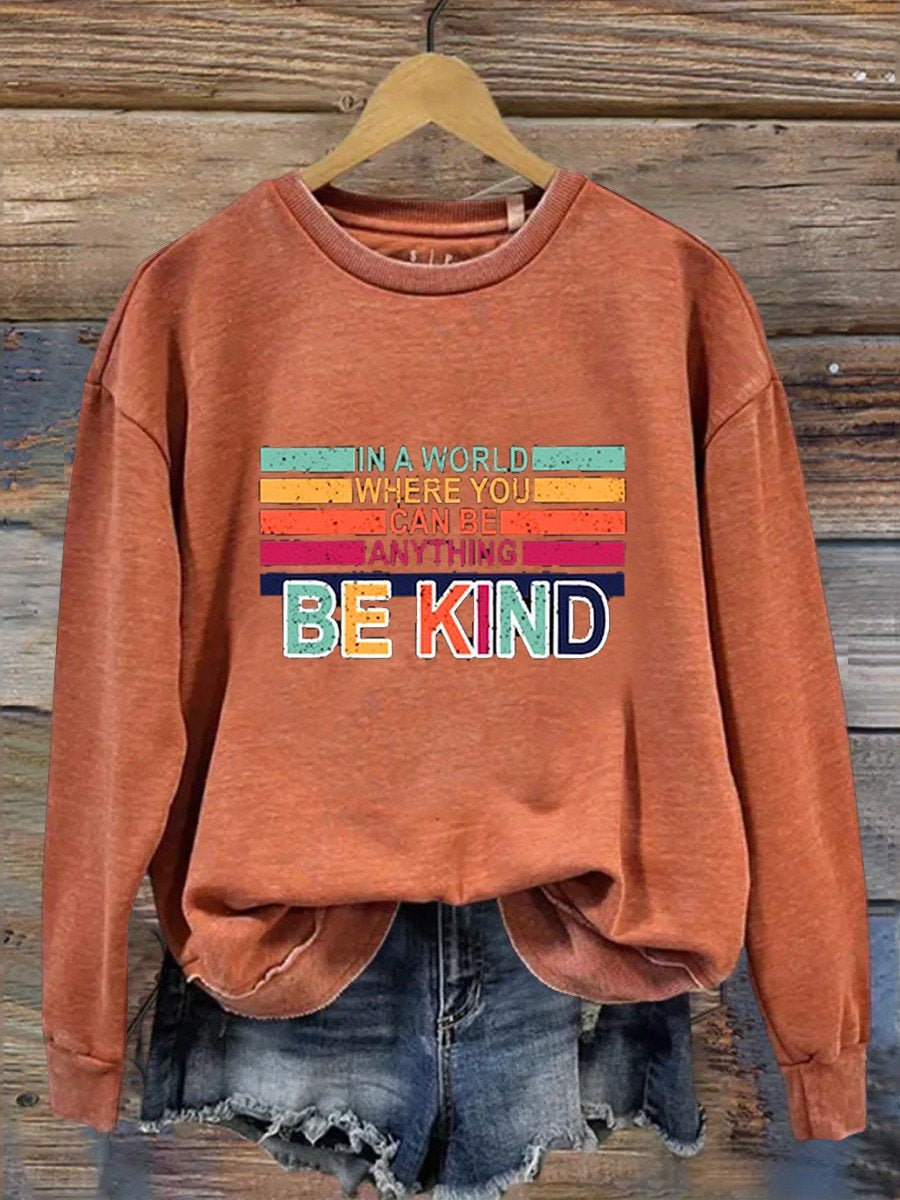 Retro Be Kind Teacher Gifts Casual Sweatshirt-carlalin
