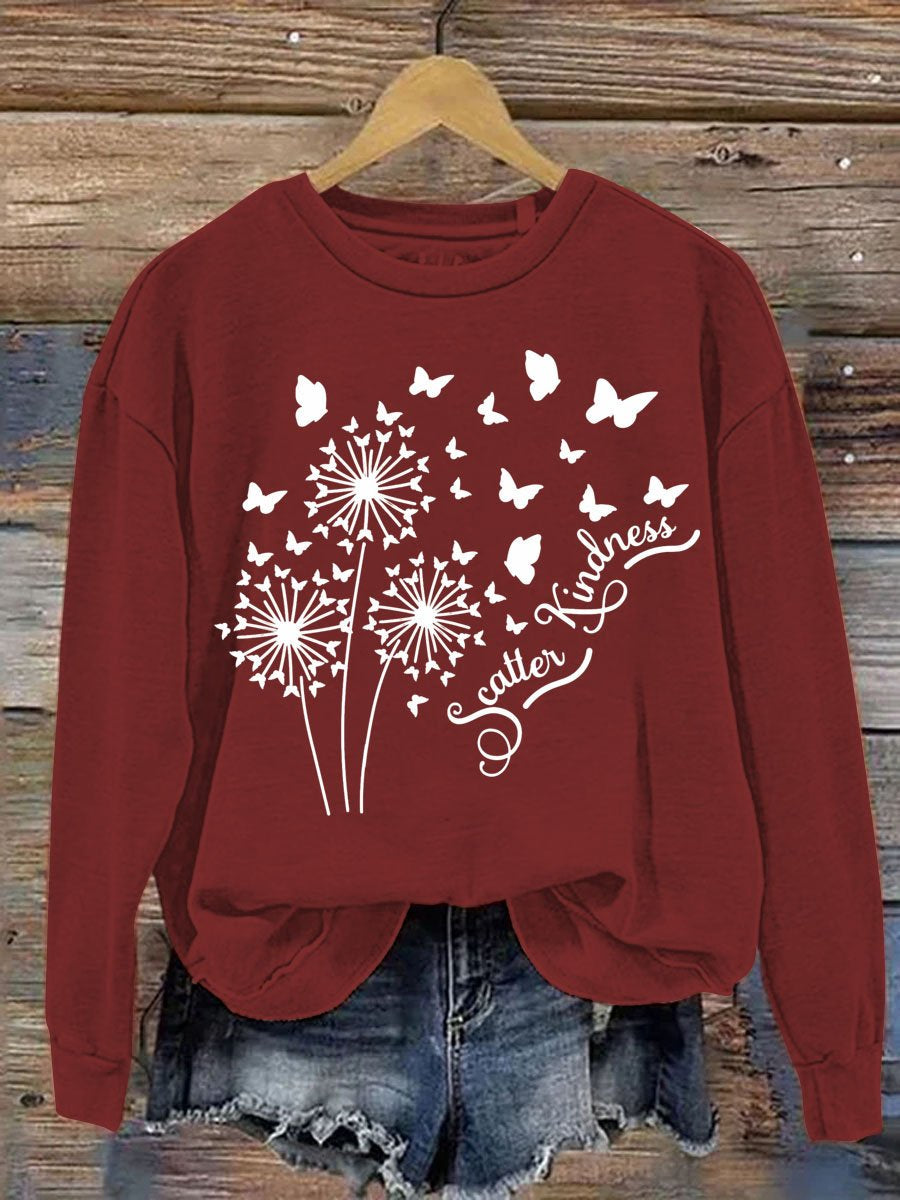 Scatter Kindness Art Pattern Print Casual Sweatshirt-carlalin