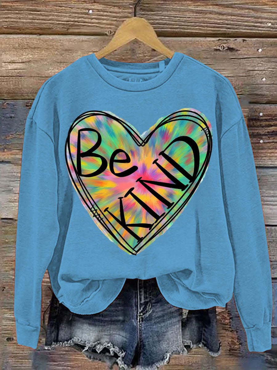Be Kind Art Pattern Print Casual Sweatshirt-carlalin