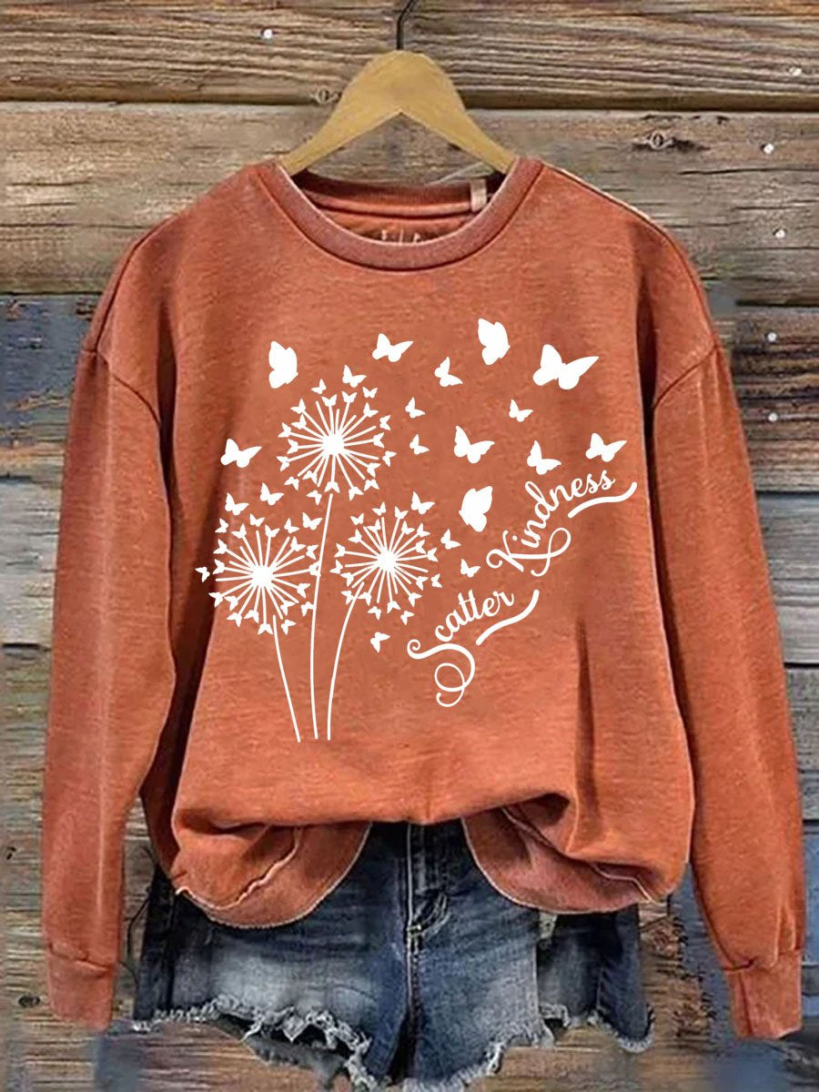 Scatter Kindness Art Pattern Print Casual Sweatshirt-carlalin