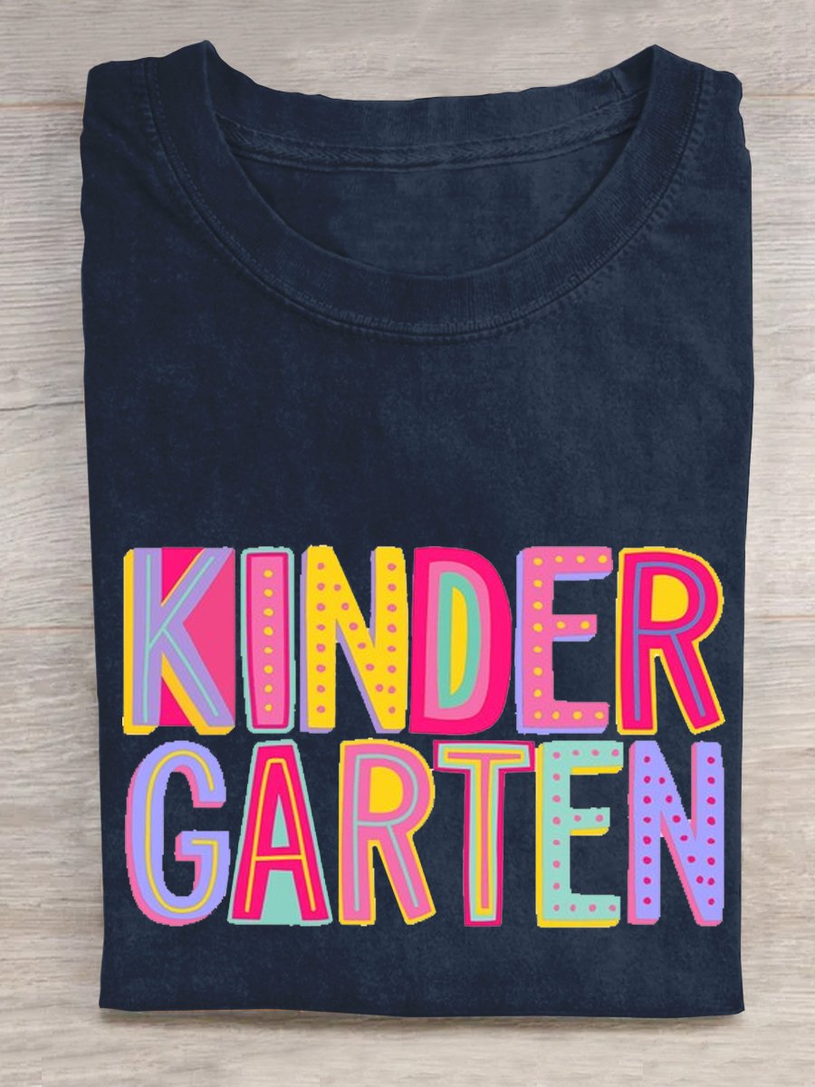 Kindergarten Rainbow Teacher T-shirt-carlalin
