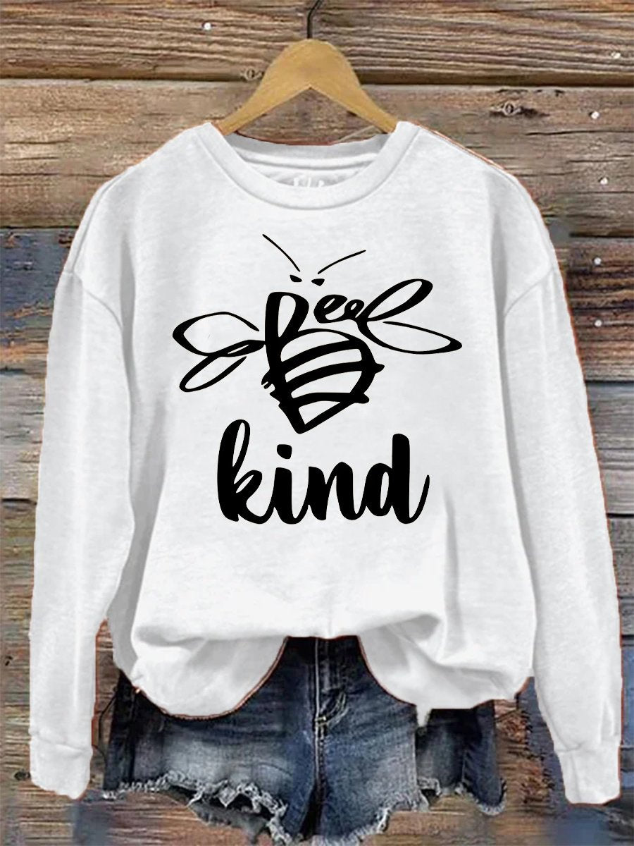 Bee Kind Casual Print Sweatshirt-carlalin