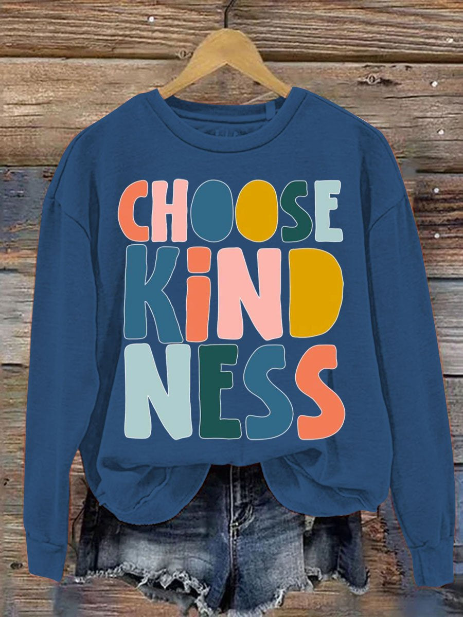 Choose Kindness Art Pattern Print Casual Sweatshirt-carlalin