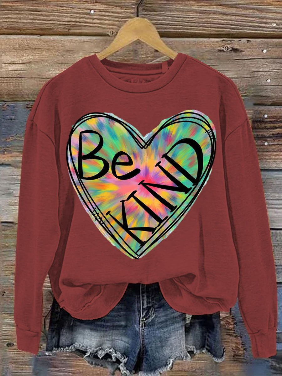 Be Kind Art Pattern Print Casual Sweatshirt-carlalin