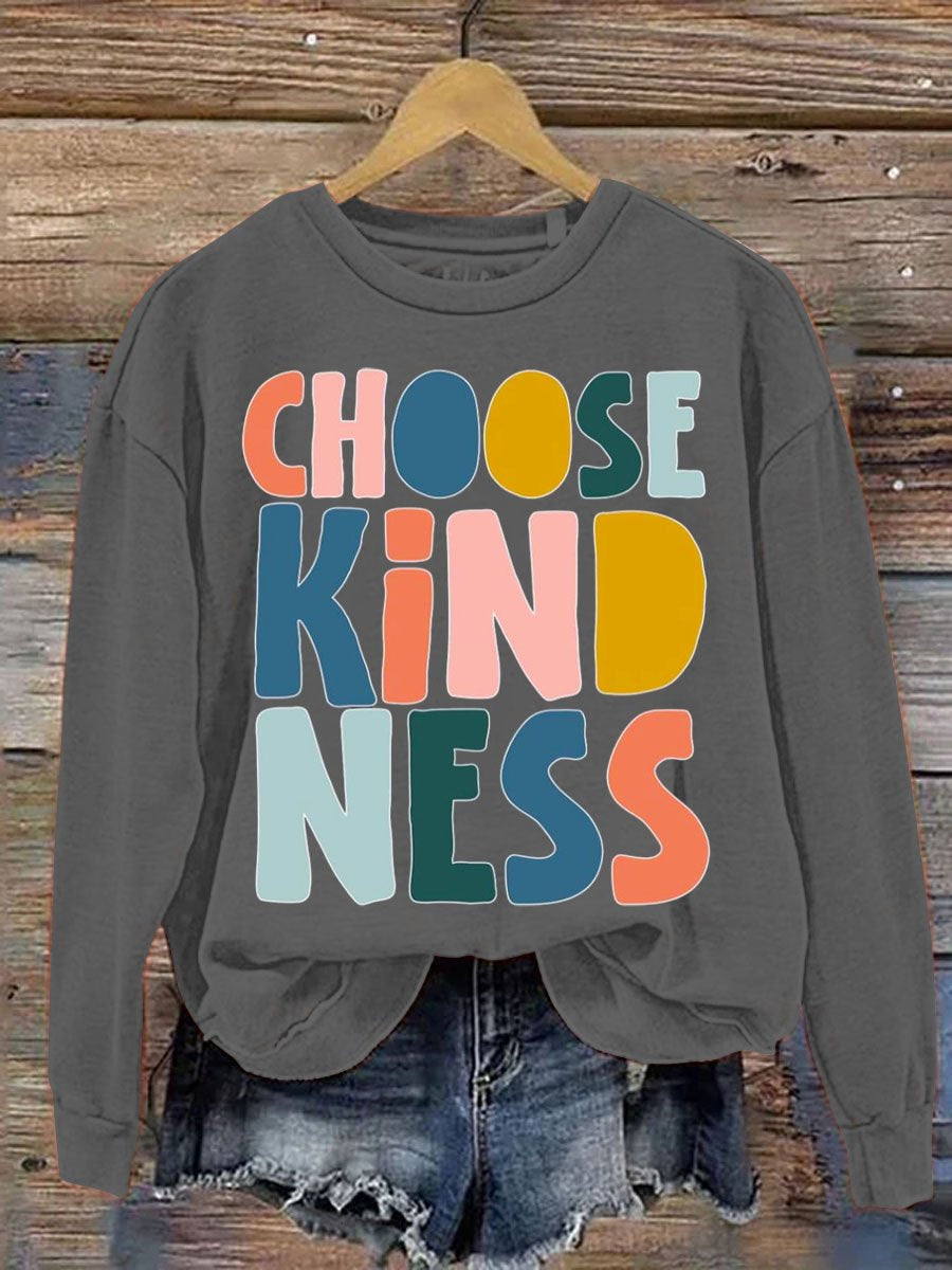 Choose Kindness Art Pattern Print Casual Sweatshirt-carlalin