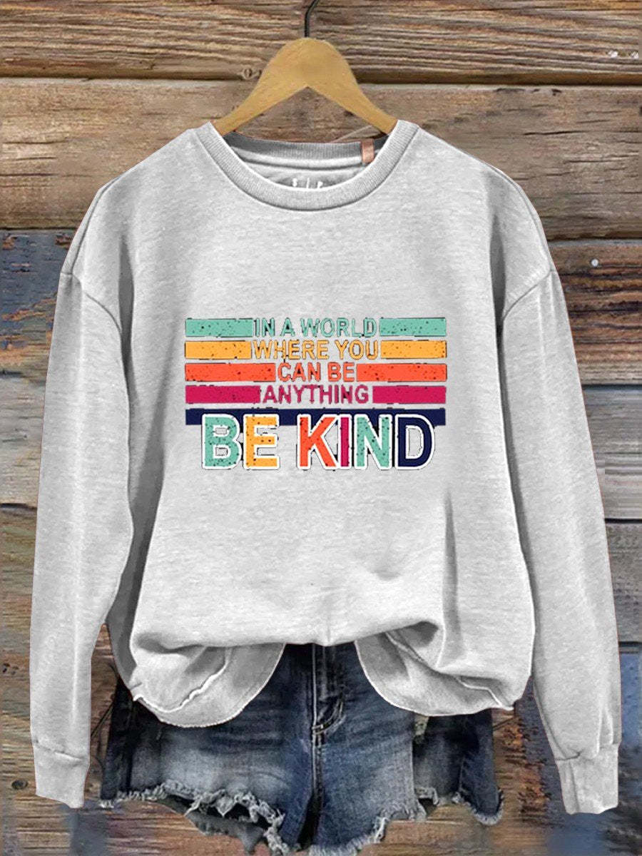 Retro Be Kind Teacher Gifts Casual Sweatshirt-carlalin