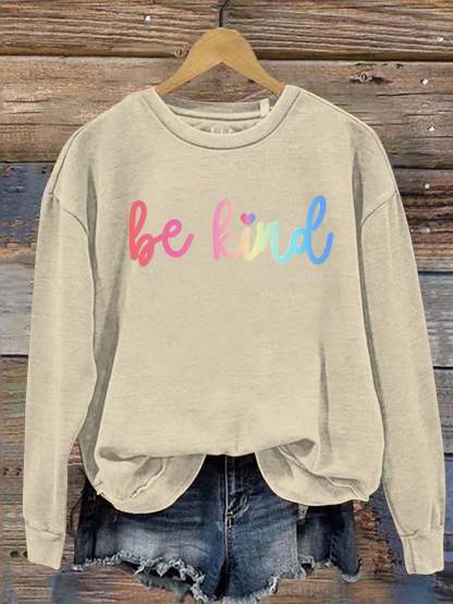 Be Kind Kindness Pride Rainbow Love Gradient Print Casual Sweatshirt-carlalin